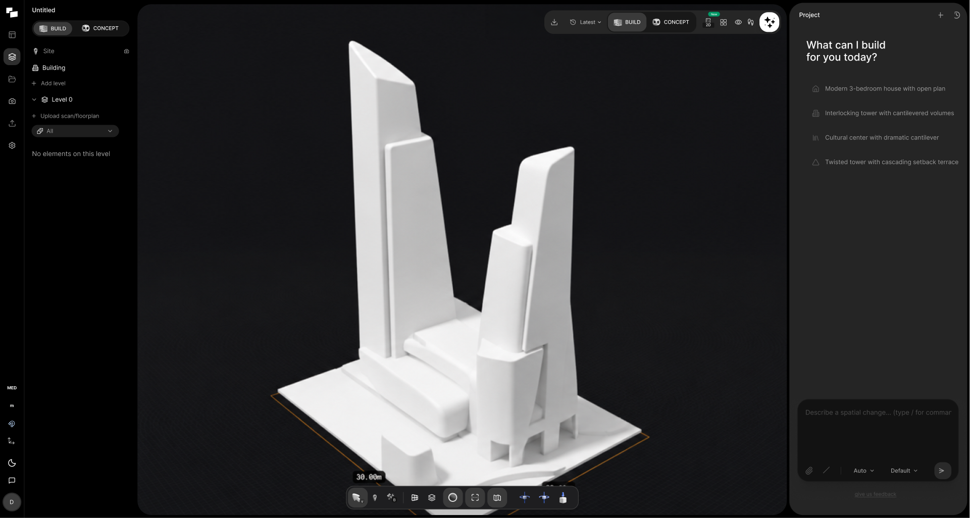 The same model open in Treform's dark 3D viewport